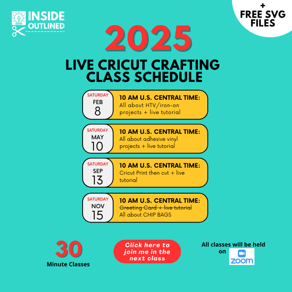 2025 Cricut Classes, Cricut Classes Near Me, Live Cricut Class 10.13 2