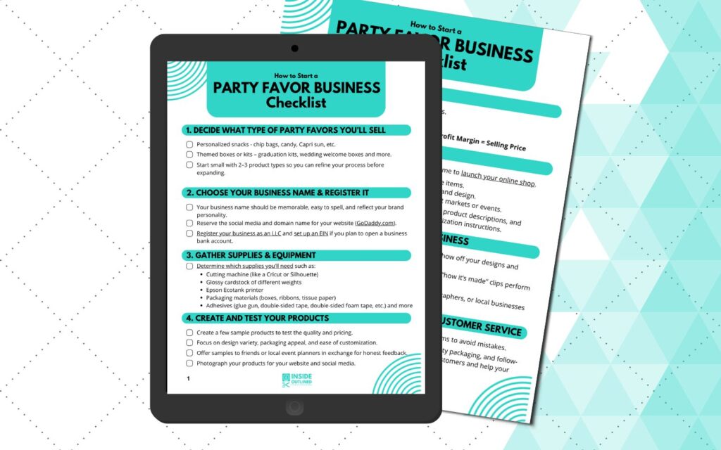How to Start a Party Favor Business, How to sell party favors checklist PDF