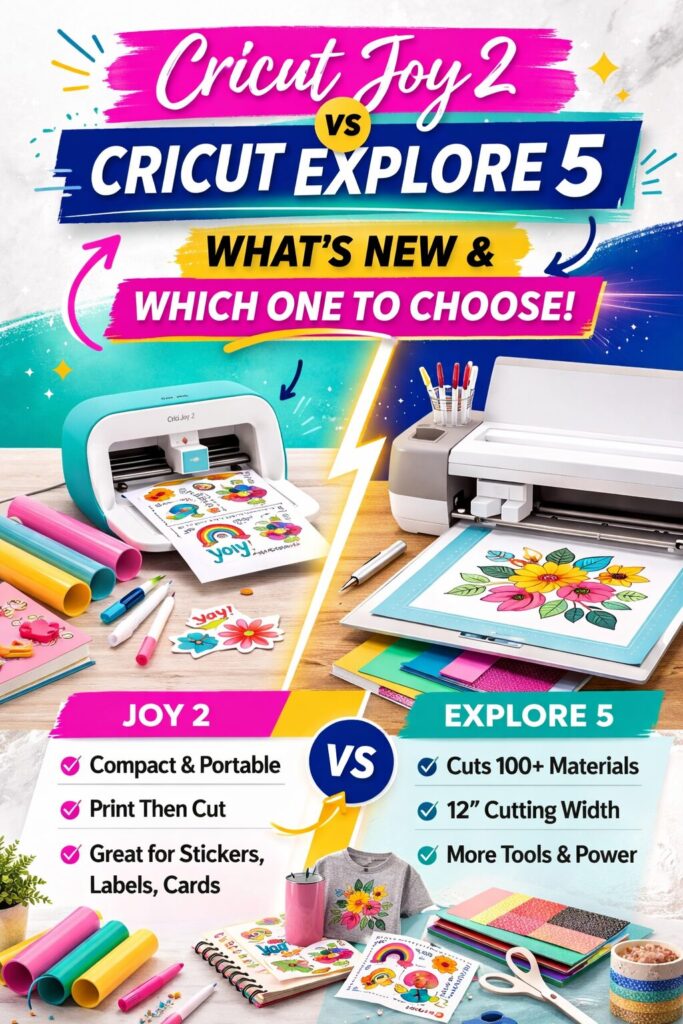 Cricut Joy 2 vs Cricut Explore 5 What’s New and Which One Is Right for You Blog Pin