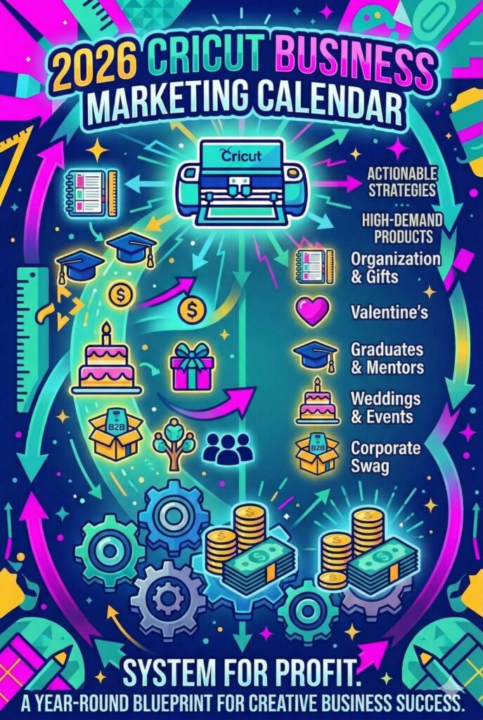 Cricut Business Marketing Calendar, Sell Cricut projects