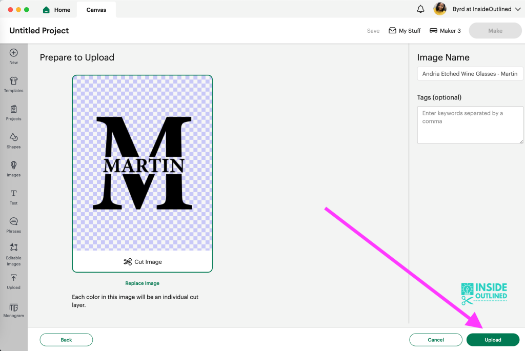 Format to upload image to Cricut Design Space