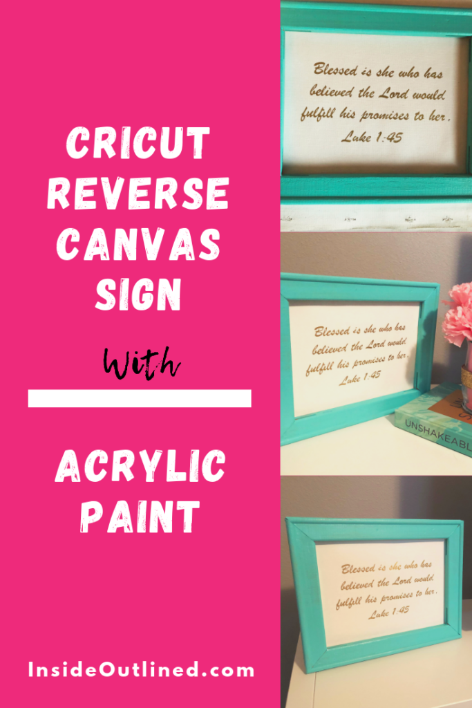 This diy Cricut reverse canvas sign is chic and super easy to make. You can use wood stain or try your hand at acrylic paint. 