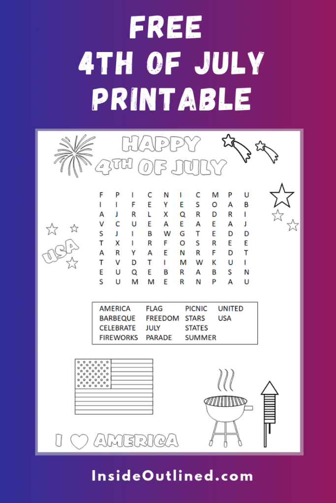 This free 4th of July coloring sheet is perfect to get the kiddos still for a bit while you make preparations for the day.