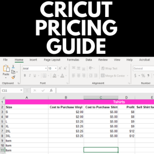 Cricut Pricing Tool, Cricut Pricing Guide, Cricut Pricing Form, Cricut Form