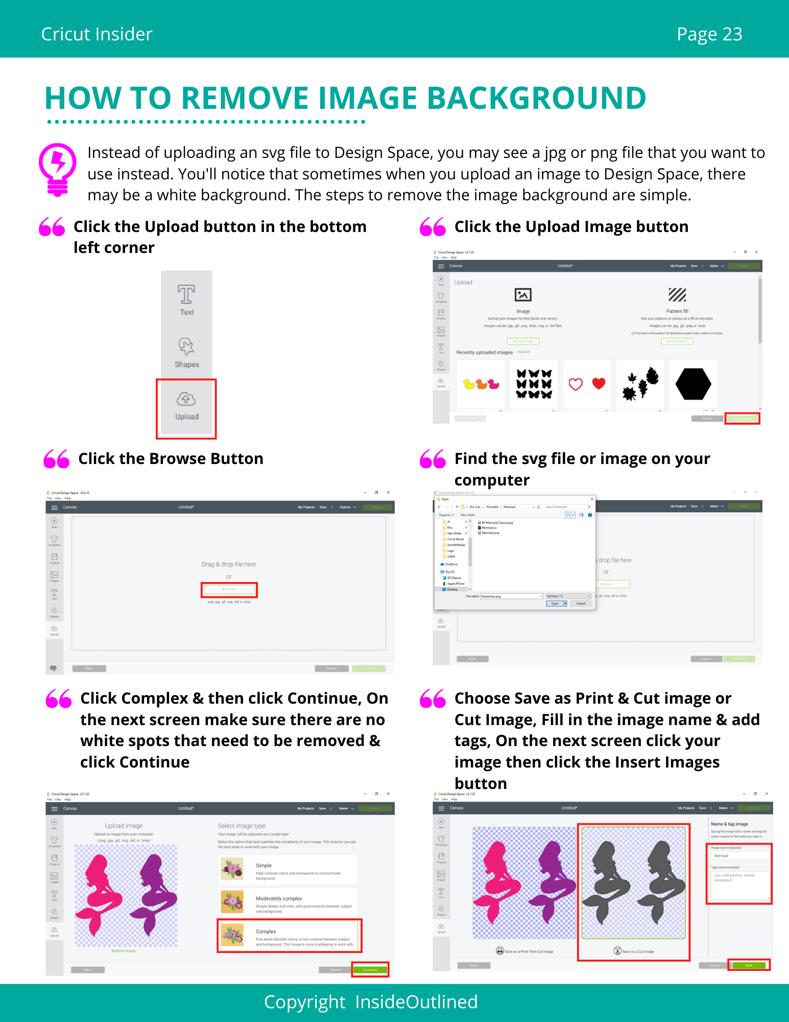 Cricut Insider eBook Landing Page - InsideOutlined