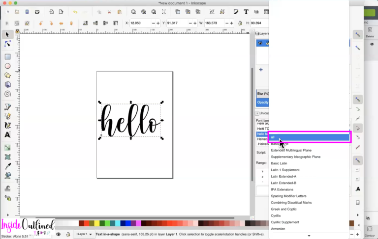 how to add font to inkscape mac