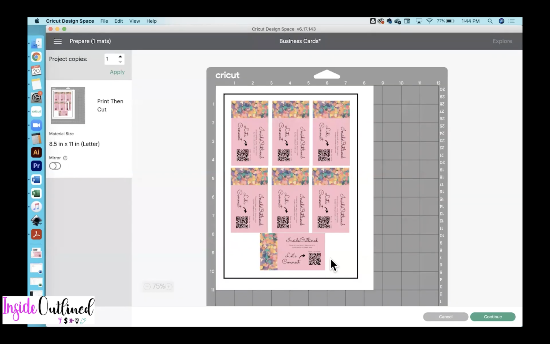 How to Make Cricut Business Cards | Beginner Friendly - InsideOutlined