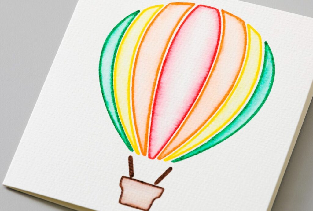 Cricut Design Space Hot Air Baloon Watercolor Card