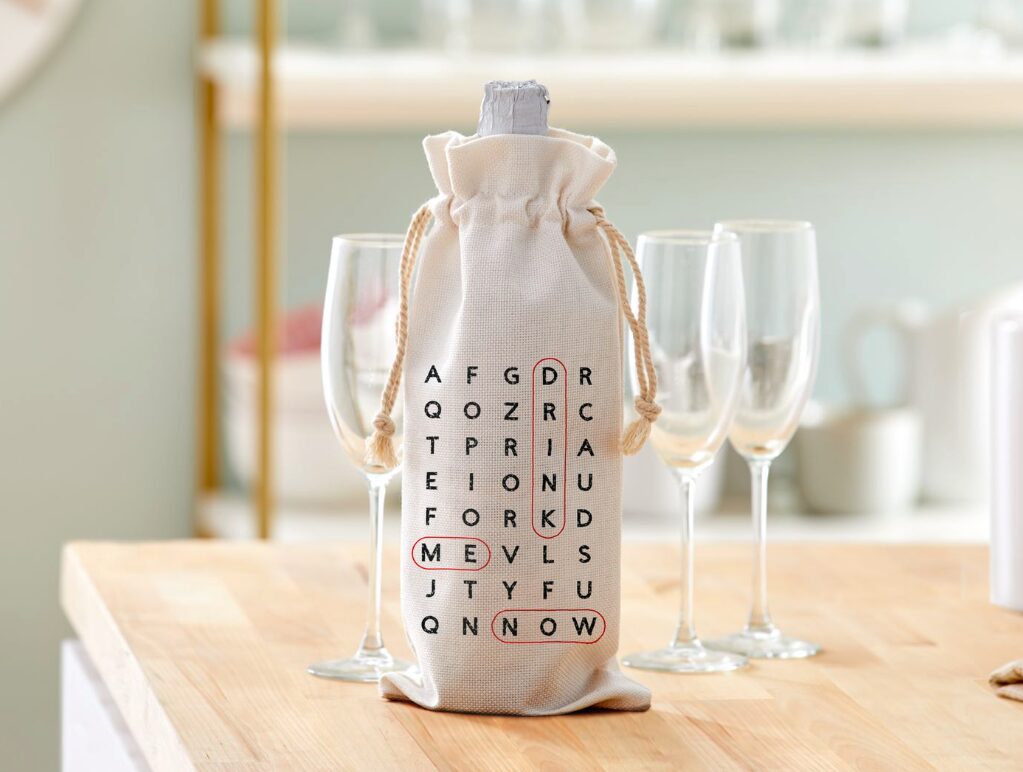 Cricut Design Space Word Search Wine Bag