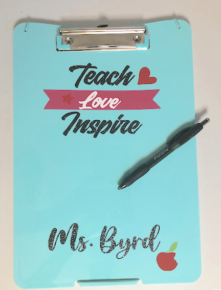 Finished Clipboard with Pen -Teacher Appreciation Gift- Clipboard Decorating